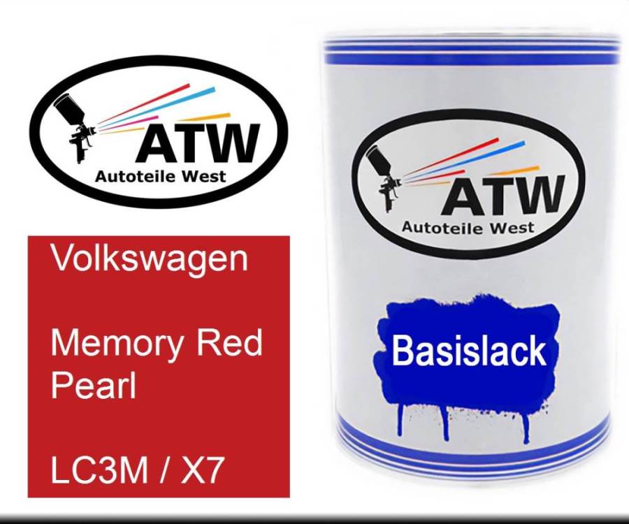 Volkswagen, Memory Red Pearl, LC3M / X7: 500ml Lackdose, von ATW Autoteile West.